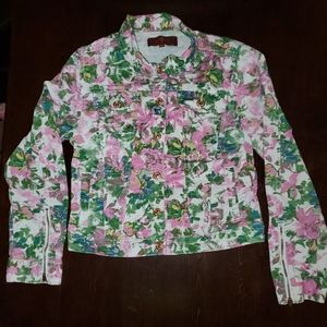 7 For All Mankind Floral Denim Jacket